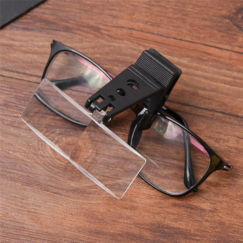 Glasses Style Magnifying Glass with Clip for Reading Wooden Horse-Type Surgical Magnifying GlassThree Sets of Lenses