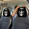 Headrest Protector Ghost Face Car Covers, Scary Seat Easy Install Cover Protector, Universal Stretchy Accessory for Most Cars
