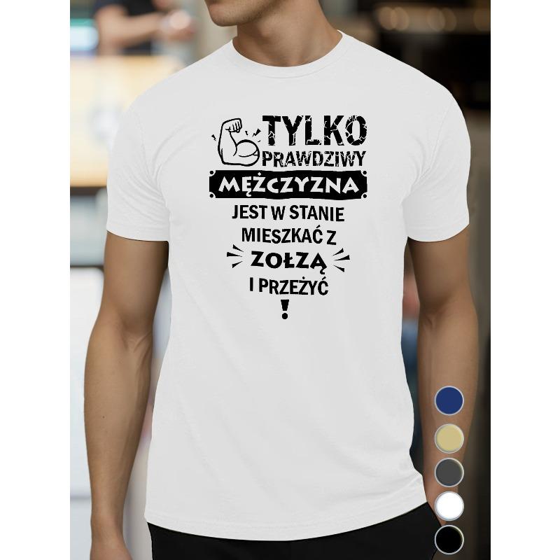 

European sizes Fun Polish Men s Short Sleeve T-shirt Summer T-shirt Top 4XL білий