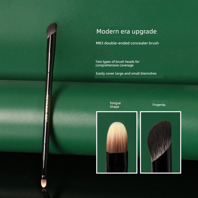 Reverse/Reverse Age M83 Dual-Head Concealer Brush Tongue-Shaped Flat Head Finger Tip Concealer Brush Detail Soft Makeup Brush Man-made fiber M83 Double-Ended Concealer Brush