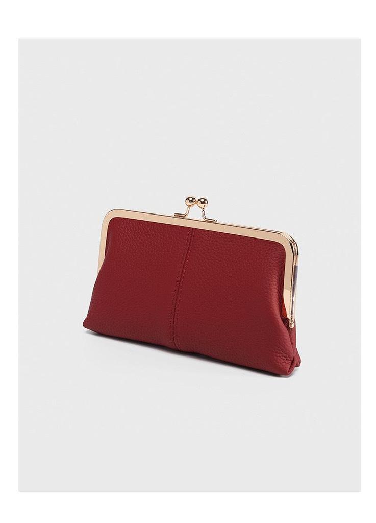 Retro Women's Long Clutch Bag with Folding Clasp and Ample Storage