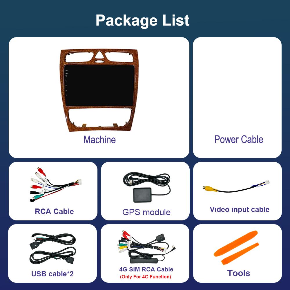 Android OS for Mercedes Benz C Class W203 C200 C320 C350 CLK W209 2002 - 2005 Car Radio Video Multimedia Player GPS 4G Bluetooth