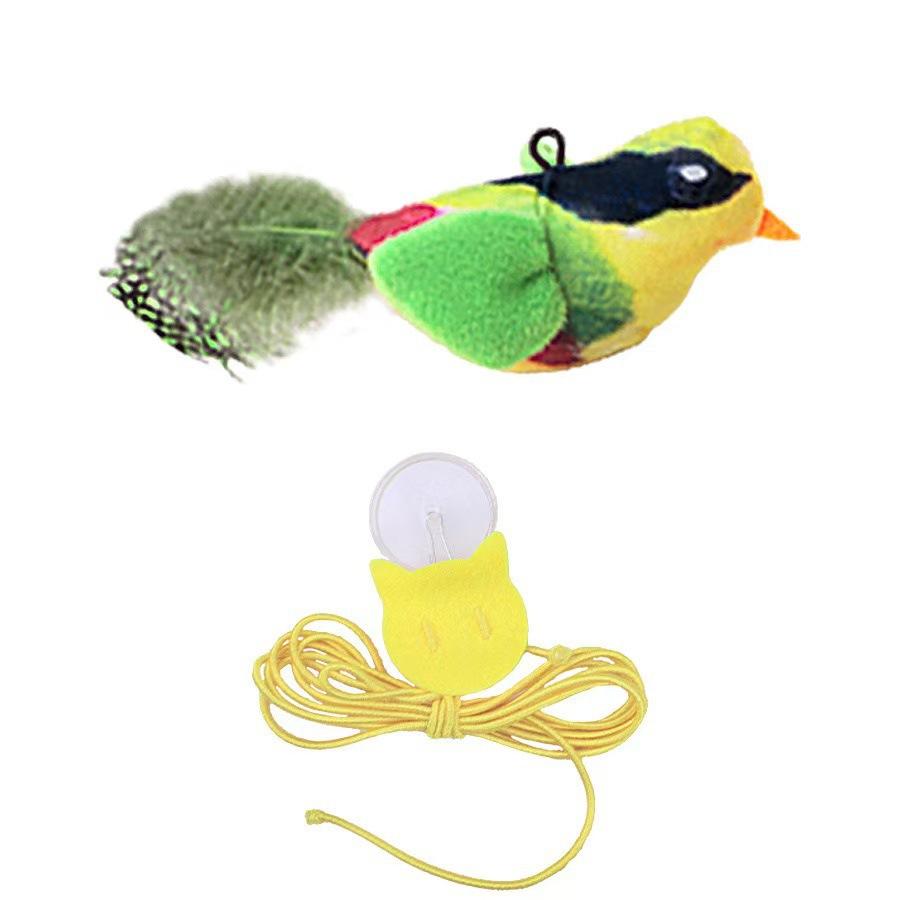 The Pet Cat Toy Emulates The Sound Bird To Amuse The Cat Elastic Rope To Relieve Boredom and Resist Scratching and Biting