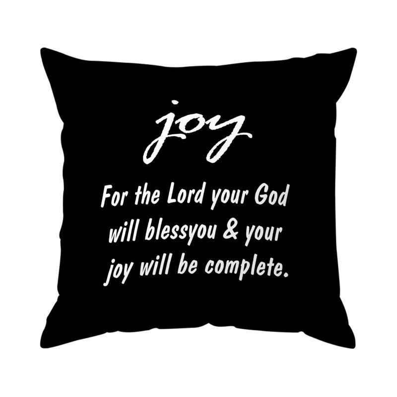 Home Decor Believe Faith Joy Love Inspirational Pillows Pattern Cushion Cover Suitable For Sofa Bedroom Car Pillow Cover