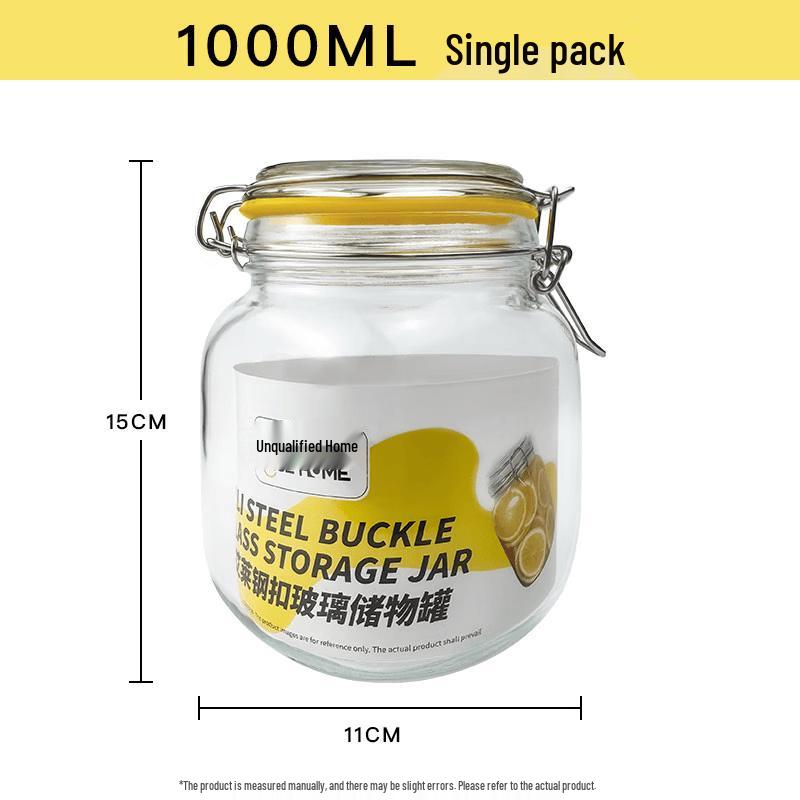 

Pige Home Steel Buckle Glass Storage Jar Set
