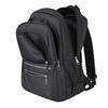 Einfarbiger Rucksack mit mehreren Reißverschlusstaschen und seitlichen Netztaschen, ideal für Schule und Reisen