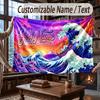 Octopus Sea Life Theme Throw Blanket Custom Name Text Personalized Blanket Soft Cozy Blanket for Home Sofa Bed