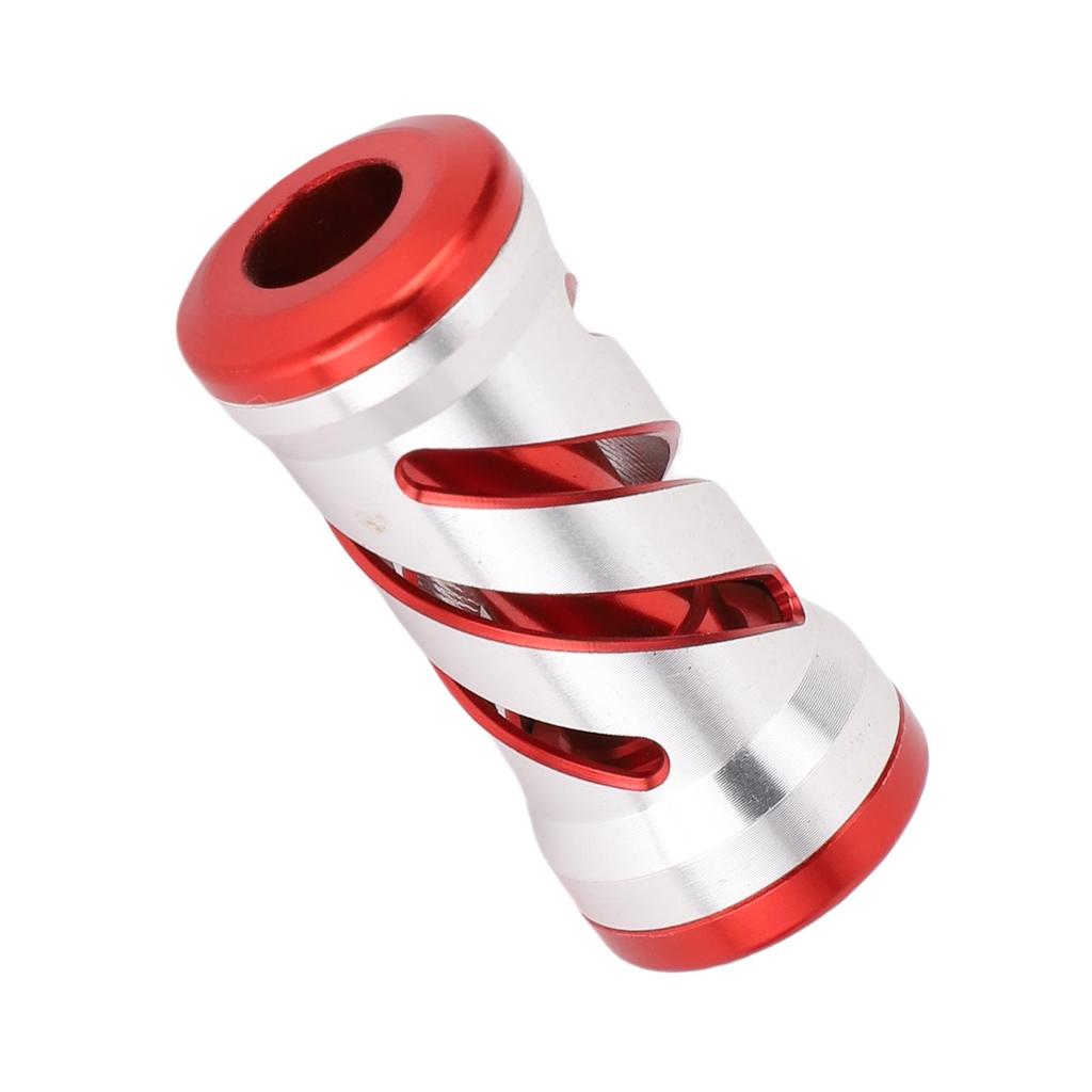 Fishing Reel Handle Knob Alloy Lightweight Wear Resist Spiral Pattern Reel Handle Grip Ball Silver Red
