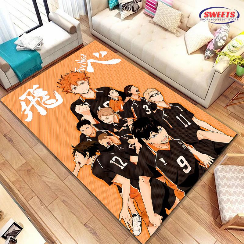 3D Printing Haikyu Large Area Rug, Indoor Washable Bedroom Mat, Durable Rug for Living Room Dining Room Bathroom Kitchen Office