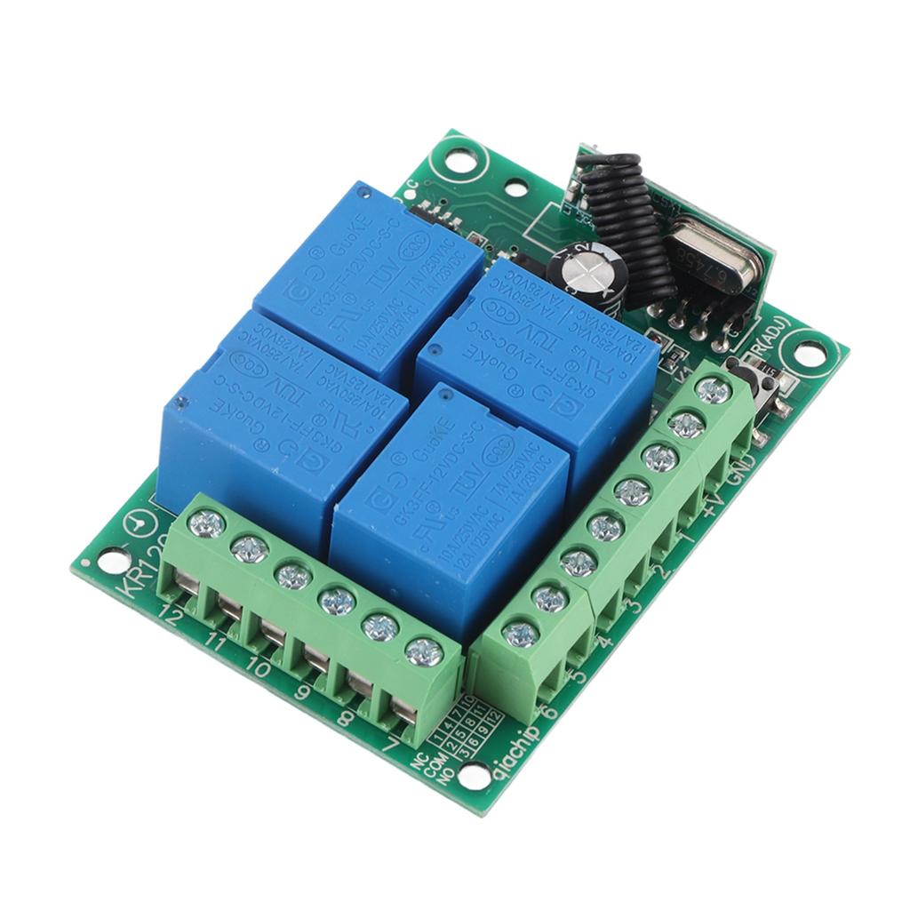 DC12V 4-Kanal 433MHz Drahtloser Garagentor-Steuerschalter Empfängerplatine mit Fernbedienung