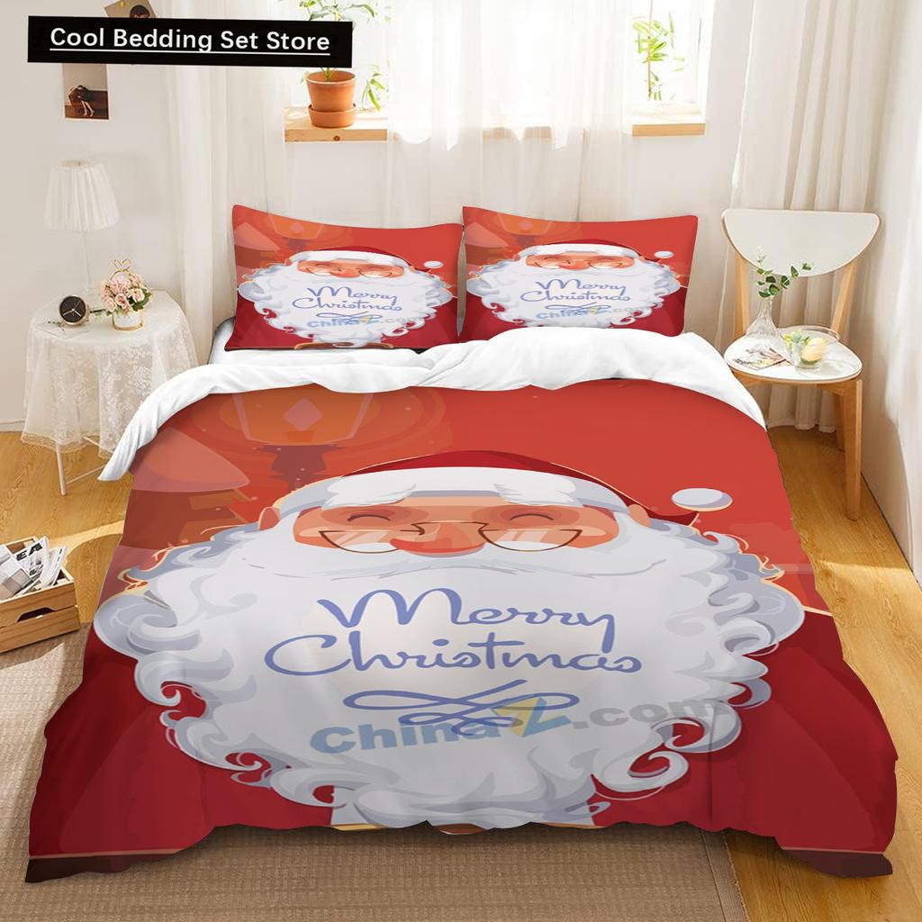 Duvet Cover Set,  Christmas Design Bedding Cover and Pillowcase 75*50cm, Cartoon Children's Bedding Set with Zipper Gift