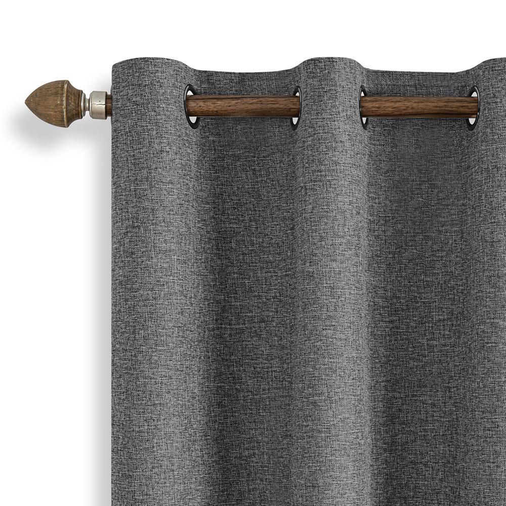 Dual-Sided Full Blackout Imitation Linen Curtains