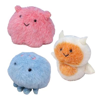 Naito Design Laboratory Underwater Walk Pochamaru Plush Toy Magnet Set of 3, 6 Sea Creatures (Octopus, Jellyfish, Clione Set C)