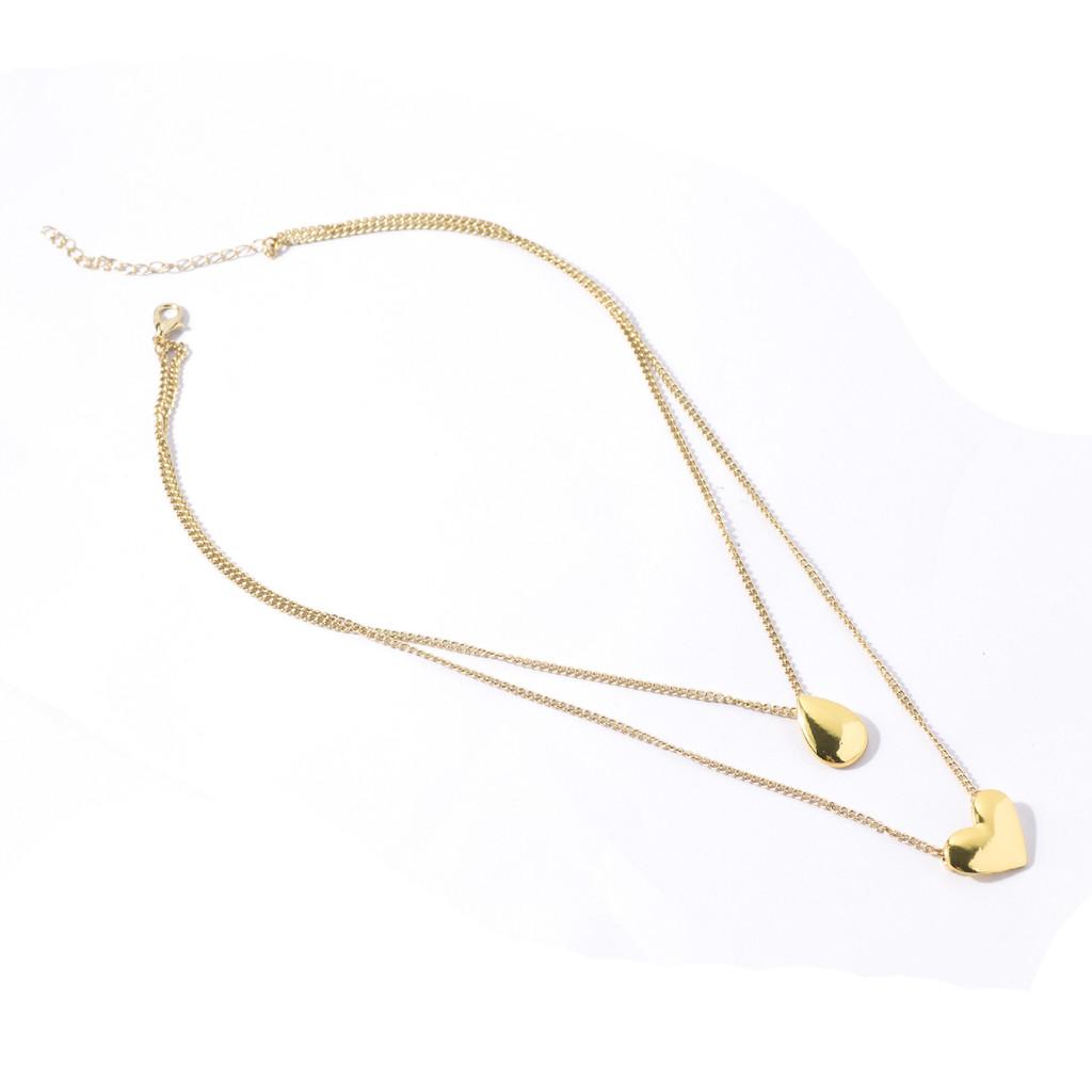 Exquisite Gold 24k Water Drop Heart Charm Necklace Perfect For Occasion Any