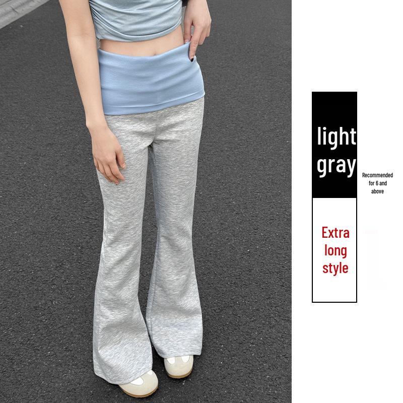 

American Micro-Flare High-Waisted Color Block Palazzo Pants - Women s Spring/Summer Drapey Slimming Patchwork Sportswear S