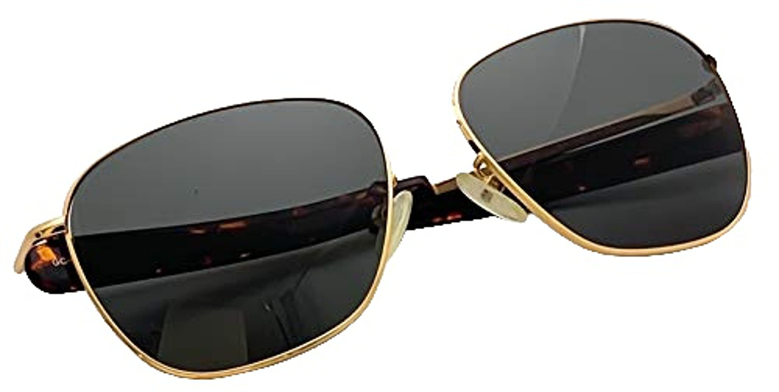 

[PP] Phenol Phthalein Sunglasses for Men and Women, Unisex, Metal Frame, Acetate Straight Temples, BikerMotorcycle, UV Protection (SmokeGold)