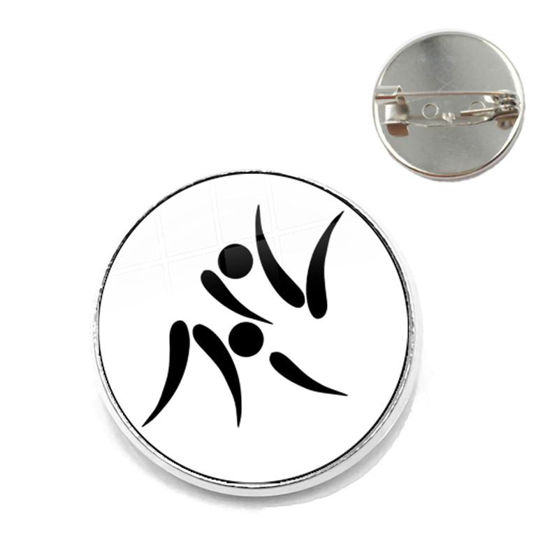 2021 Trendy Sports I Love Judo Brooches Pins Men Women Karate Jewelry High Quality Handmade Badge Brooch Gift