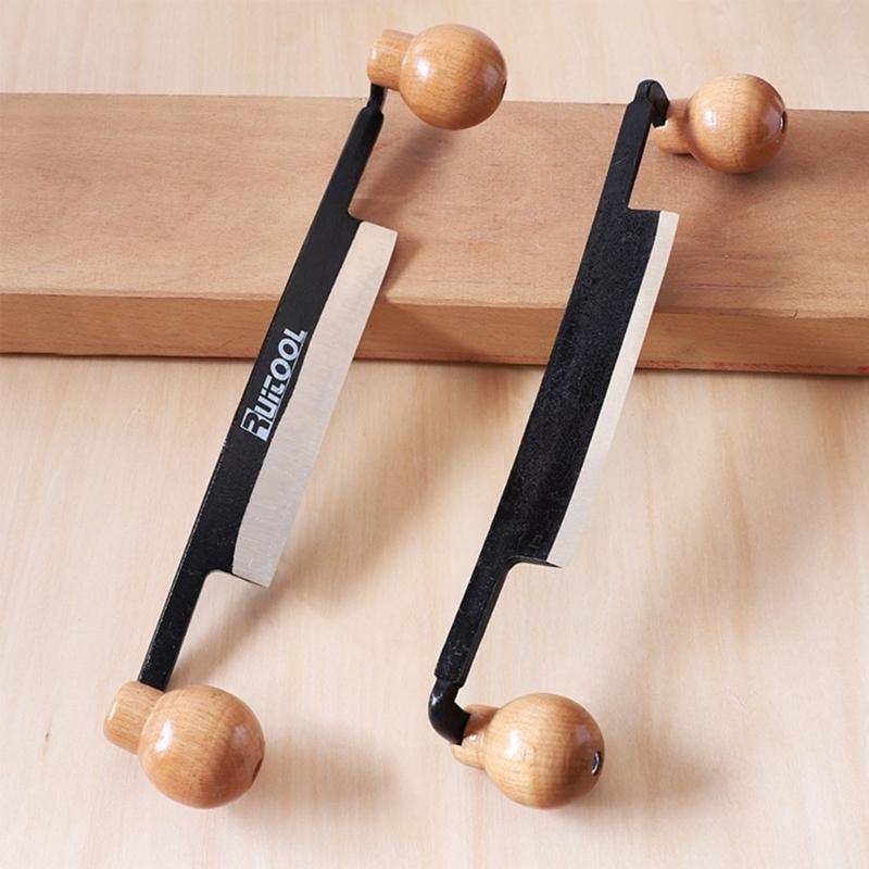 Woodworking Pull Knife Draw Knife Straight Draw Shave Knife Woodworking Tool Scraper Plane with Double Wood Handles