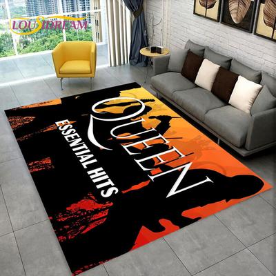 Freddie Mercury Queen-Rockband Bereichsteppich, Teppich für Wohnzimmer Schlafzimmer Sofa Fußmatte Dekoration, Kinderspiel Rutschfeste Bodenmatte