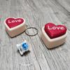 3D Printed Cat Paw Clicker Key Chain Pendant Love Heart Button Key Ring Cartoon Bag Hanging Decor