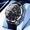 Xqiyi StyliSh Waterproof Men S Watch Analog Quartz Black Leather Strap buSineSS