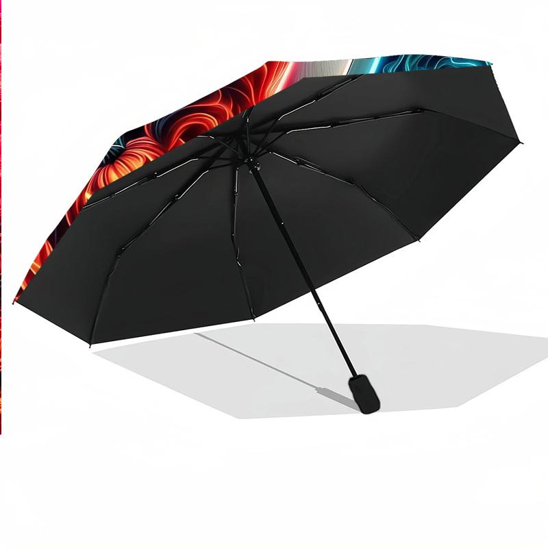 Custom Text Automatic 8 Bone Umbrella, Portable Sun Rain Protection UmbrellaHalloween Michael Myers