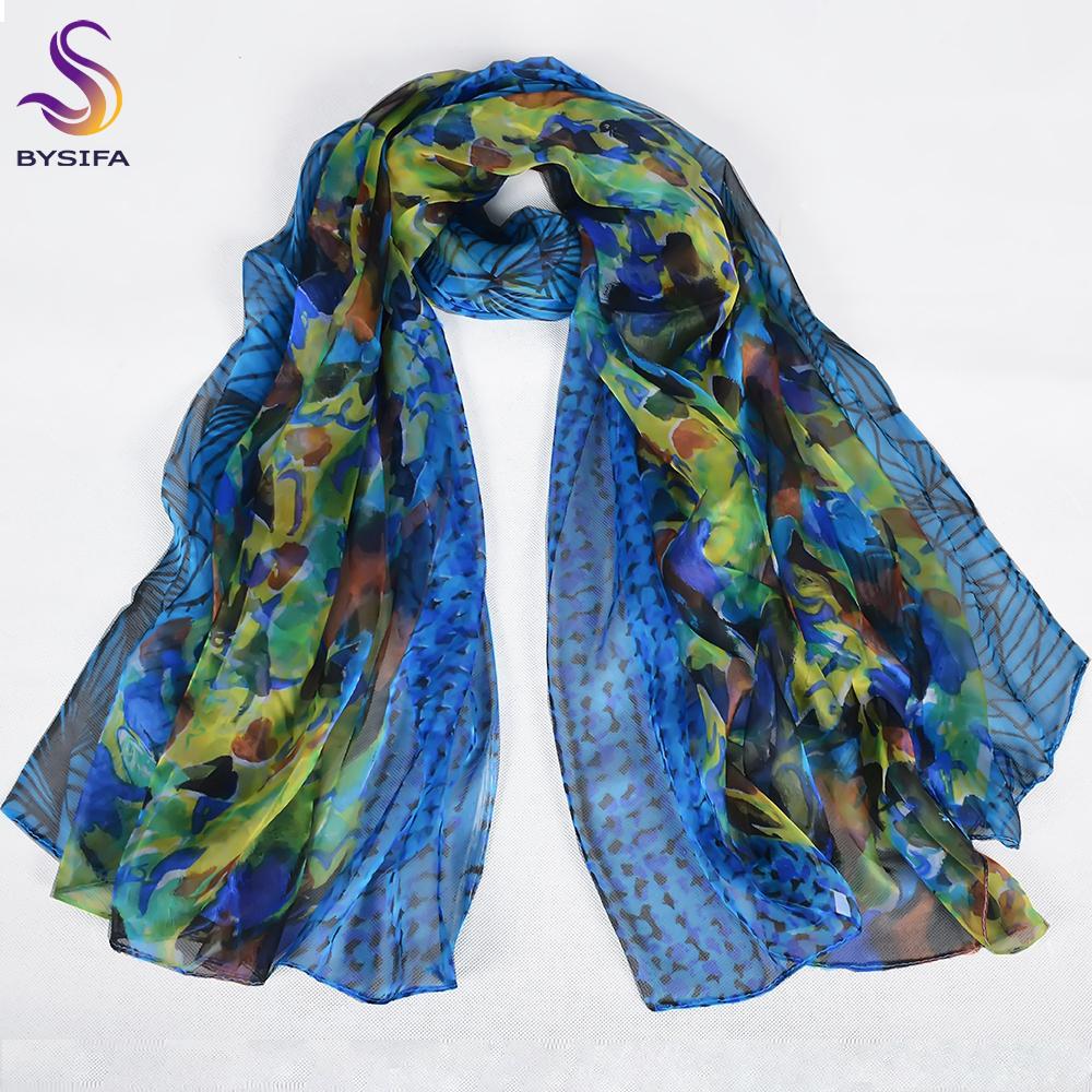 BYSIFA|Spring Pink Red Silk Scarf Shawl Female Elegant Floral Style Long Silk Scarves Foulard Summer New Beach Shawl Scarf Hijab