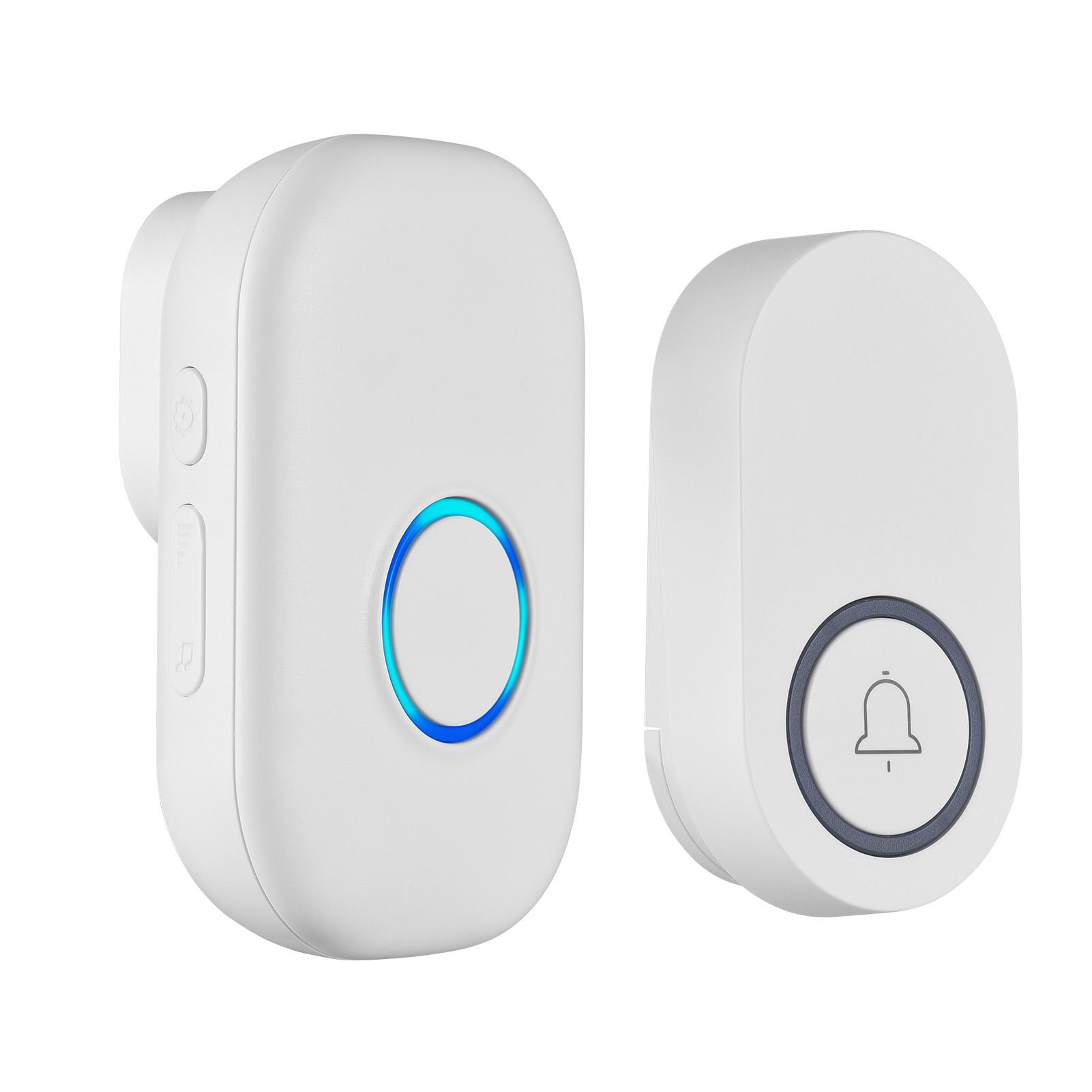 

Wireless Door Bell IP44 Waterproof Doorbell Chime 656ft Range Portable Door Chime kit with 32 Music 4 Volume Levels for белый