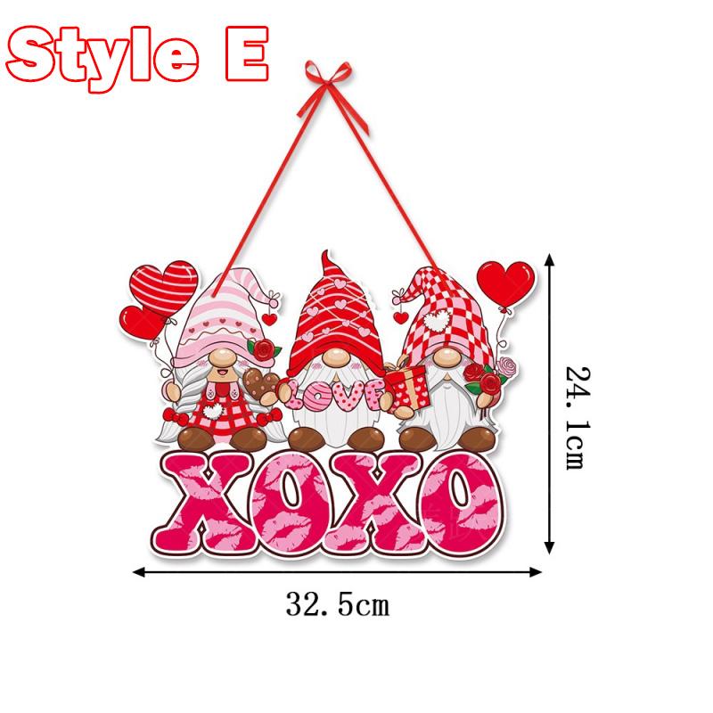 New Valentine's Day Door Hanger Banner Garland Heart Love Faceless Doll Pendants Window Ceiling Hanging Wedding Party Home Decor