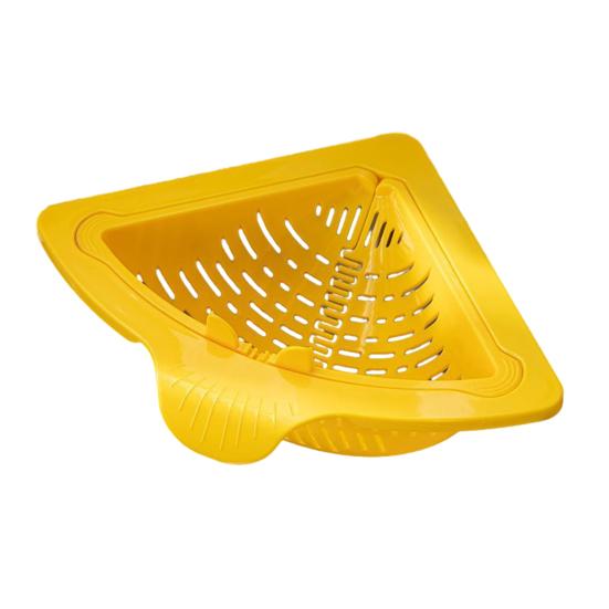Triangular Magnetic Sink Strainer Corner Drain Basket with Twist-Open Bottom Automatic Dumping Kitchen Sink Waste Catcher for Food Scraps Debris