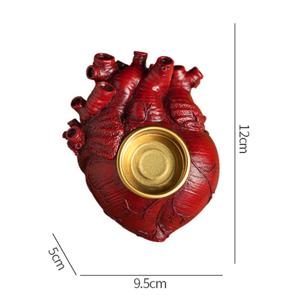 Human Organ Models Candle Holder, 3D Heart Spine Brain Candlestick Candle Stand,Halloween Horror Theme Home Decorations