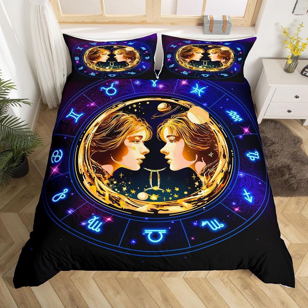 Constellation Taurus Three-Piece Quilt Cover 3D Digital Printing Bedding Set Bed Cover