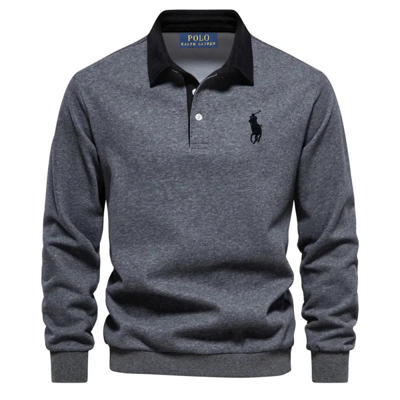 

Мужская рубашка поло с длинными рукавами из чистого хлопка Polo Ralph Lauren Pony Embroidered для осени и зимы M