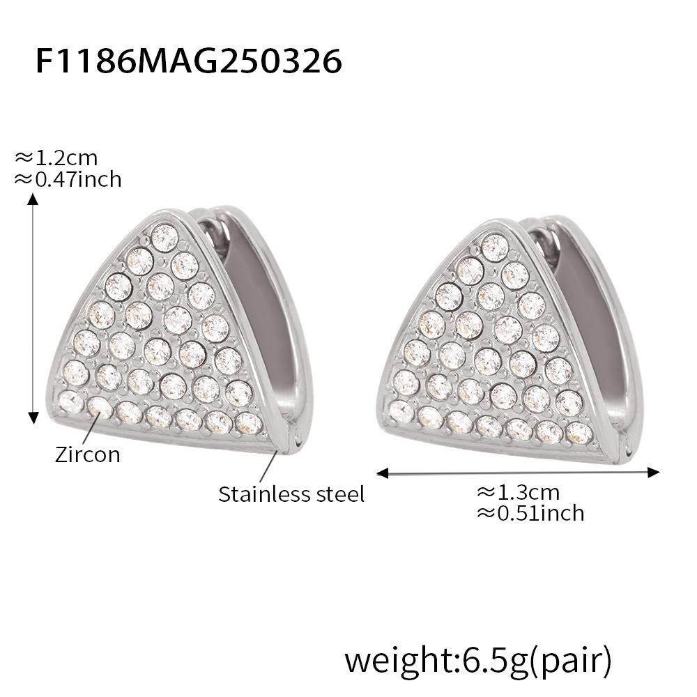 

18K Gold Plated Geometric Triangle Zircon Earrings - Versatile, Elegant, Stainless Steel