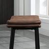 Sada 2 barových stoliček s ocelovou opěrkou nohou průmyslový styl zakřivené sedadlo 48,5 x 38,5 x 68,5 cm hnědá černá