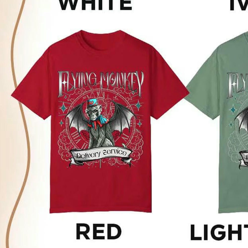 Flying Monkey Delivery 2Sided Print TShirt Vintage Wizard Movie Tee For Women Gift For Book Lover Y2K Unisex Shirt Streetwear