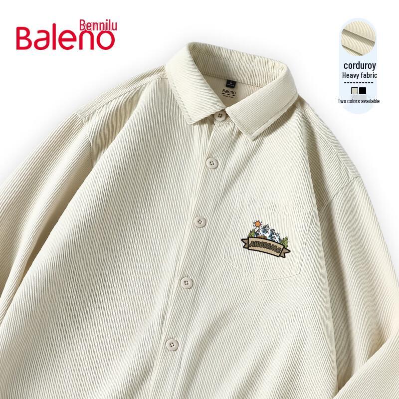 Мужская вельветовая рубашка Baleno свободного кроя с длинным рукавом 3XL