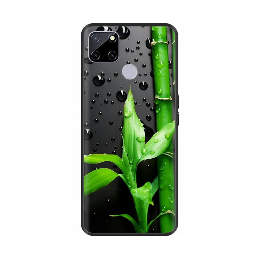 For Realme C25 Case C25s Soft Cute Cover for OPPO Realme C25Y C21Y Silicone Black TPU Phone Case For OPPO Realme C21 Flower Capa