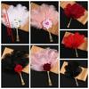 Handmade Craft Feather Rose Fan Soft Fluffy Chinese Hand Fan Fan  Party Occasions