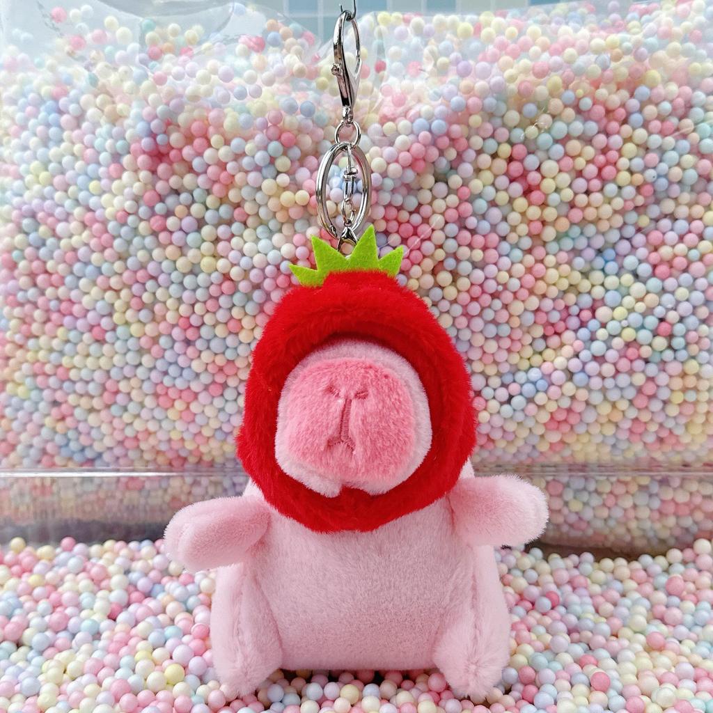 Little Red Book Capybara & Guinea Pig Plush Keychain Ornament