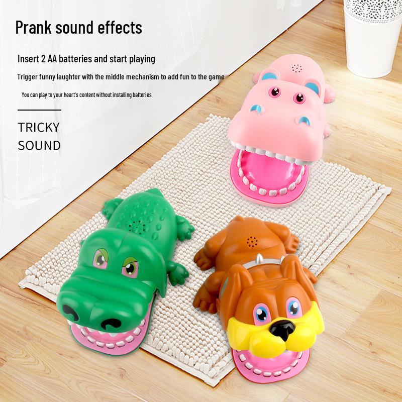 Kids' Prank Toys: Crocodile, Shark, Hippo, Dinosaur, Dog Bite Finger Challenge Game