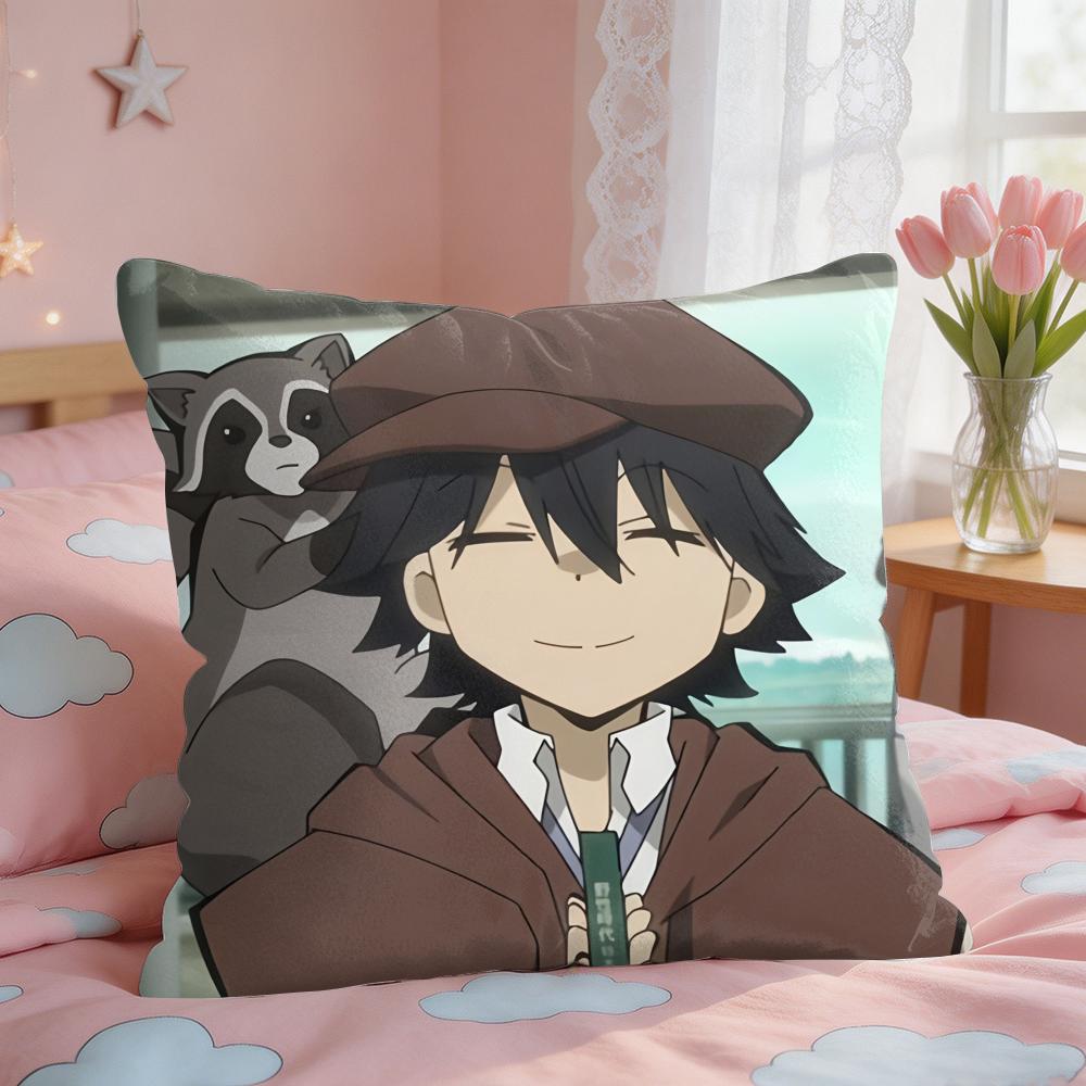 Bungo SStray Dogs Anime Cushion Cover Square Short Plush Pillow Case Living Room Sofa Home Decor Funda X