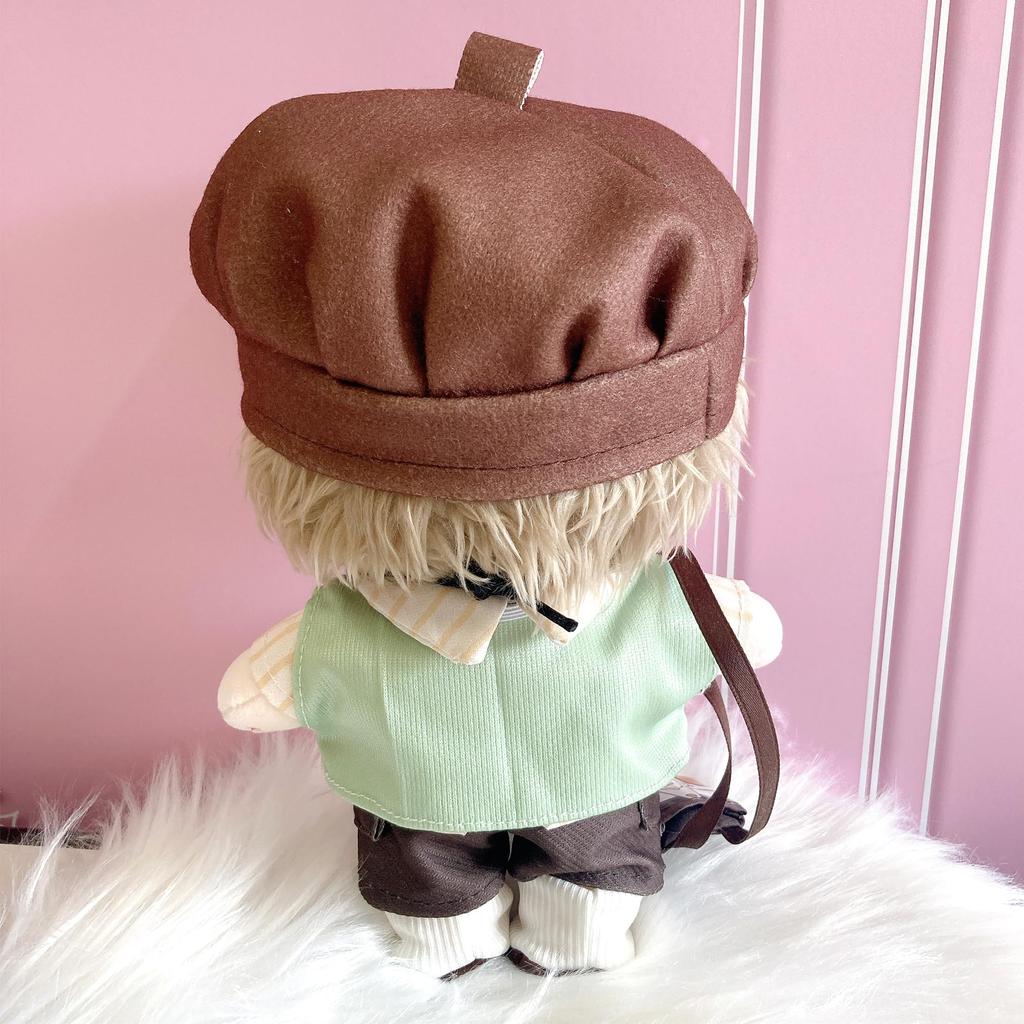 and plate set for 20cm plush otaku kpopdoll costume Beret, shirt, vest, pants, tie, shoes, cat-shaped toy, kigurumi, accessories, activities, doll,