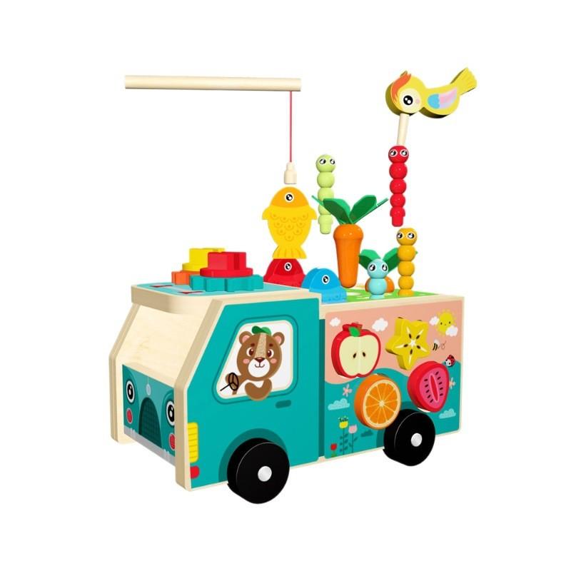 Car Wooden Farm Radish Shaped Matching Toys For Children Early Education Gift