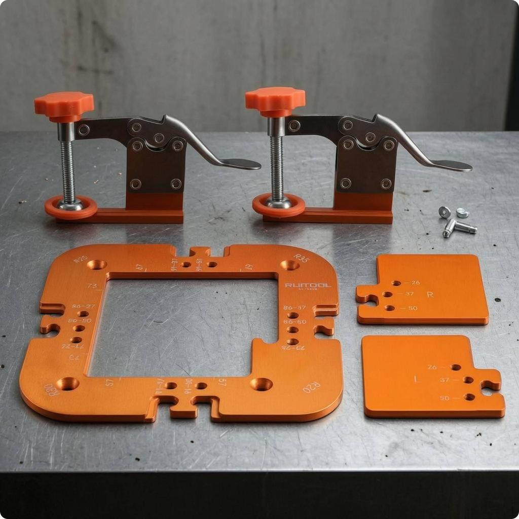 Slot Cutting Jig Anodized Metal Corner Shaping Handleless Cabinet Door Template