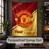 Personalized Wall Tapestry,Manchester United Custom Text, Soft Fabric Wall Art For Indoor Decoration