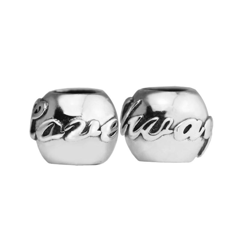Genuine 925 Sterling Silver Love Always Safety Chain Charm Beads for Jewelry Making Fits Original Bracelet