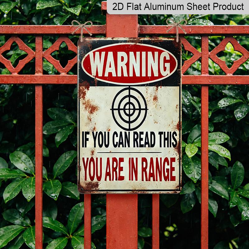2D Flat - 1pc Vintage Aluminum Sign Measuring 8X12 Inches That Reads, "If You Can Read This, You'Re In Range." Waterproof, Making It Ideal for