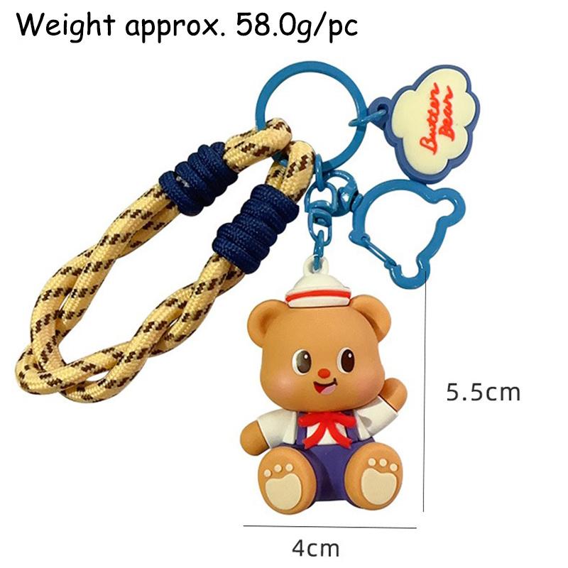 Cute Cartoon Picnic Adventure Butter Bear Keychain Cute Bag Charm Pendant