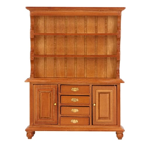 Dollhouse Shelf with 4 Open Drawers Miniature Retro Dollhouse Decoration 1:12 Dollhouse Study Living Room